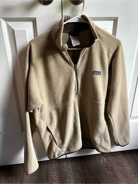 Patagonia Brown and Cream Fleece Quarter-Zip Jacket
